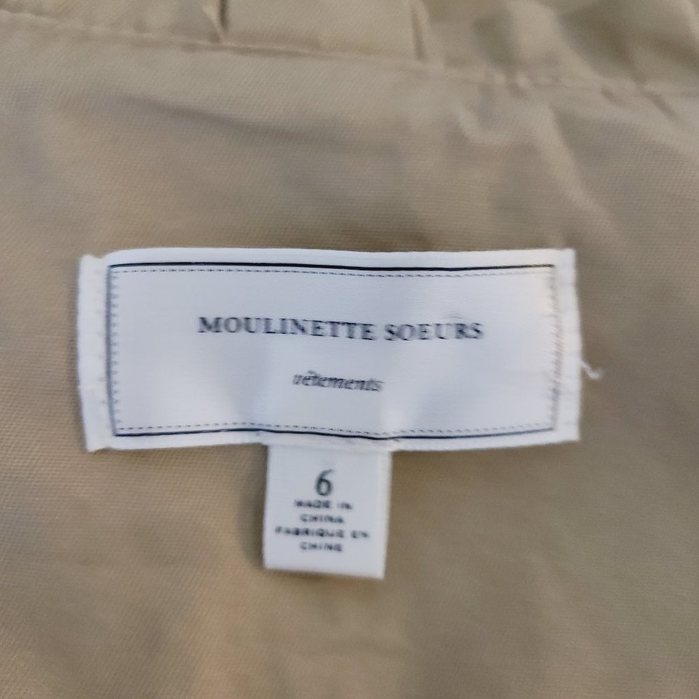 Moulinette Soeurs Anthropologie Dress 6 Khaki Tan Double Breasted Shirtdress - Picture 6 of 7